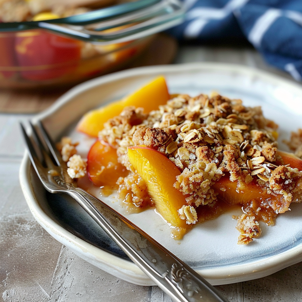 Amazing Homemade Peach Crisp with Oat Topping Delight