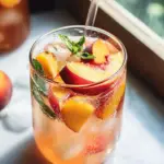 Amazing Infused Water with Peach and Mint for Refreshing Joy