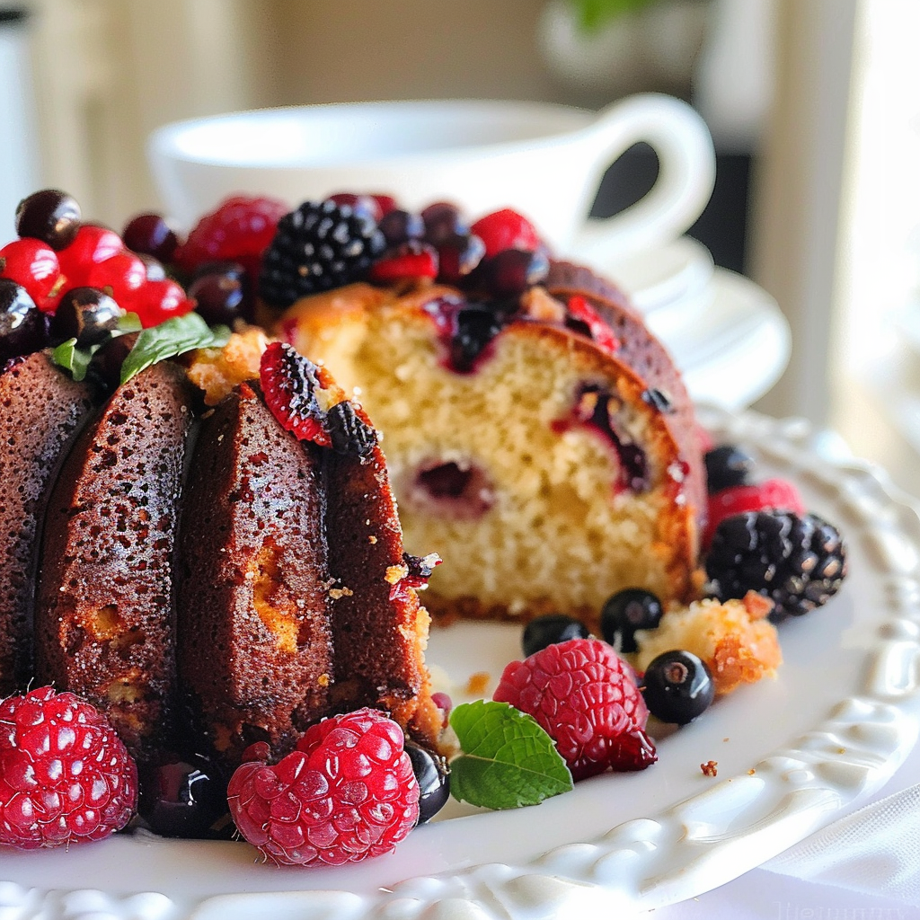 Juneteenth pound cake with berries