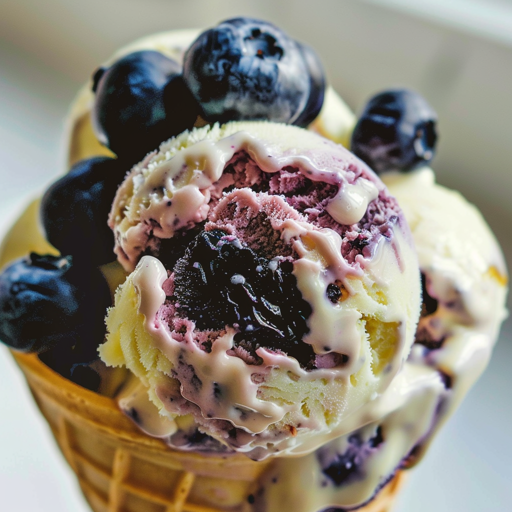 Lemon blueberry ice cream