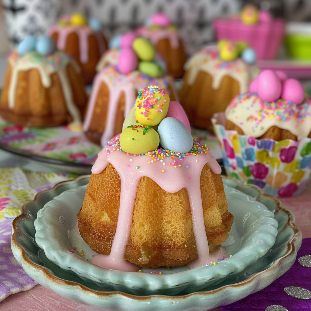 Mini Easter Bundt Cakes