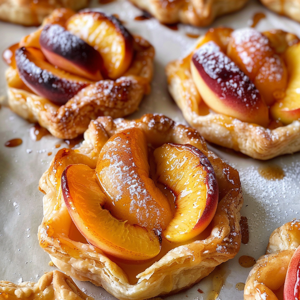 Mini Peach Tarts with Puff Pastry