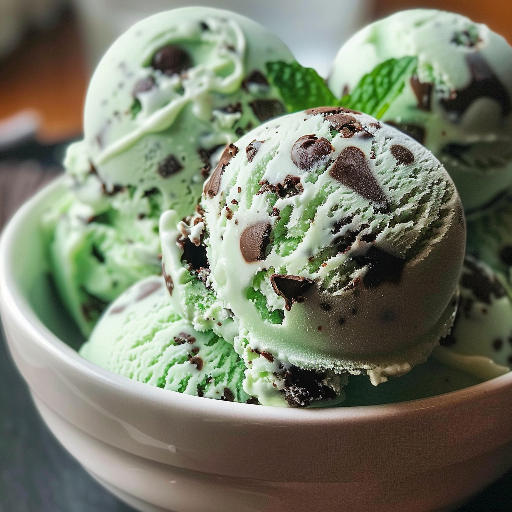 Mint chocolate chip ice cream