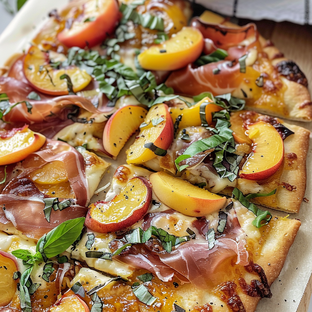 Amazing Peach and Prosciutto Flatbread for Delicious Gatherings