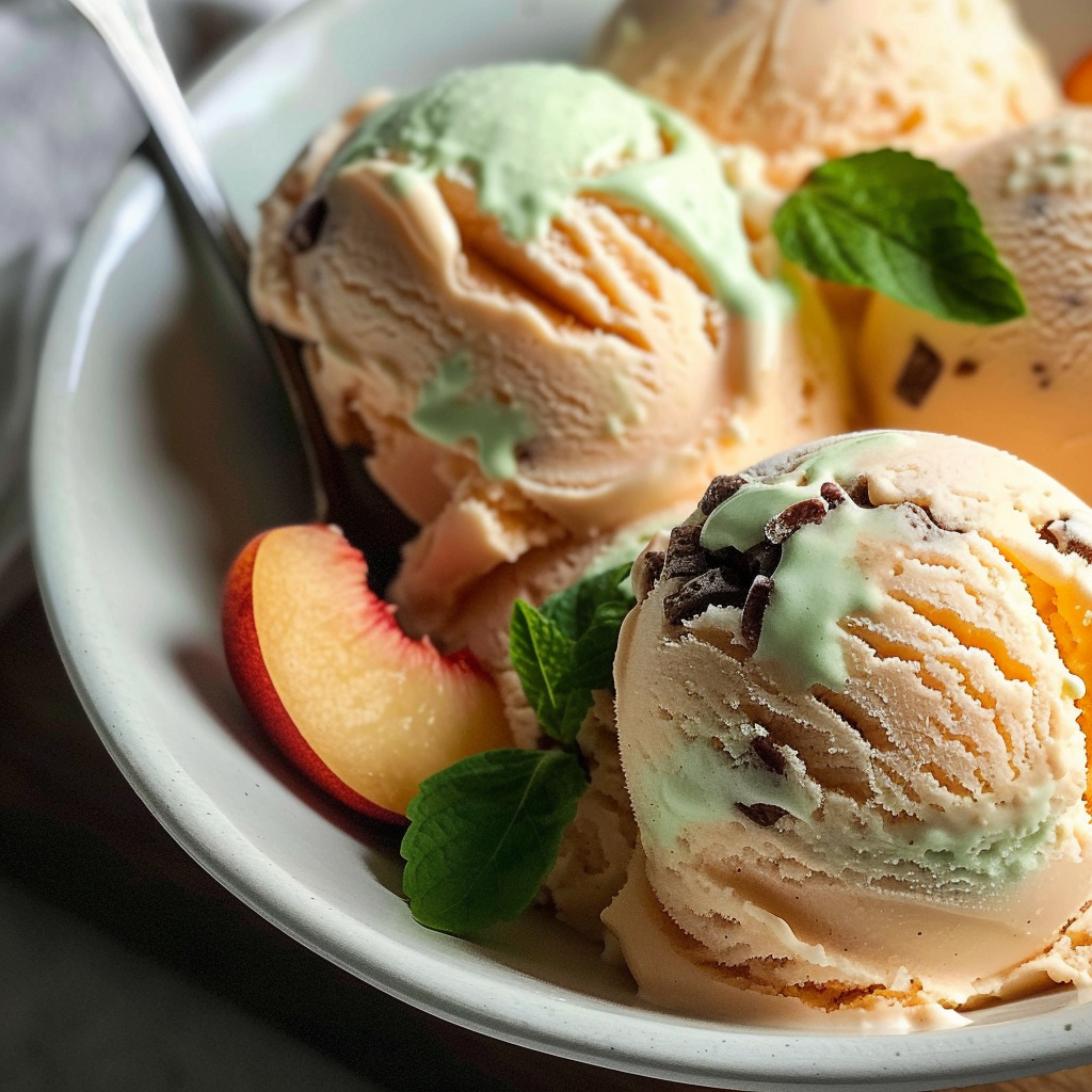 Amazing Peach Ice Cream with Fresh Fruit Delight