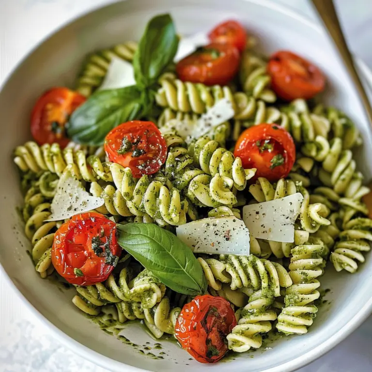 Amazing Pesto Pasta with Roasted Cherry Tomatoes Delight