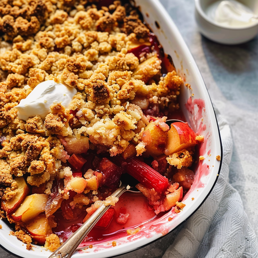 Rhubarb and apple crumble recipe