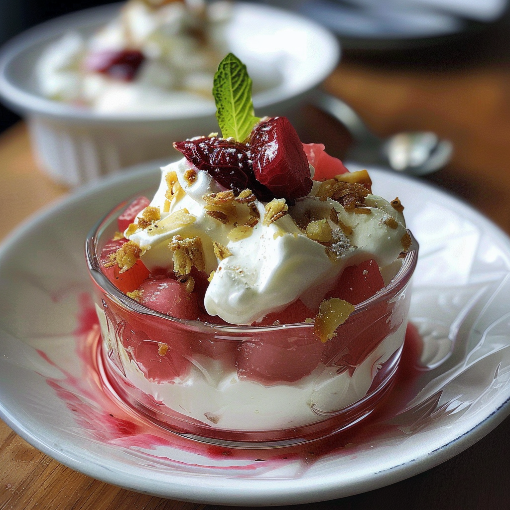 Rhubarb fool recipe with whipped cream