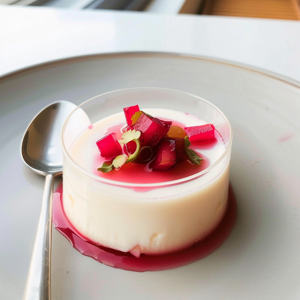 Rhubarb panna cotta recipe