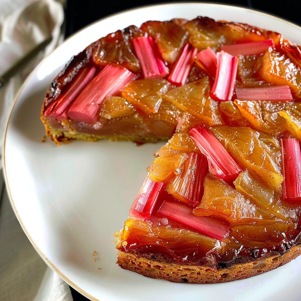 Rhubarb upside-down cake recipe
