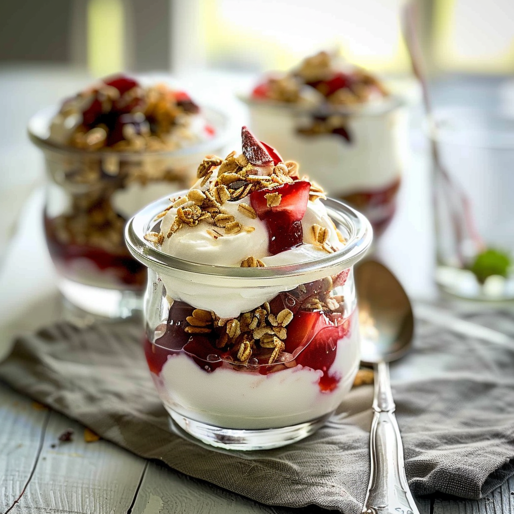 Rhubarb yogurt parfait recipe