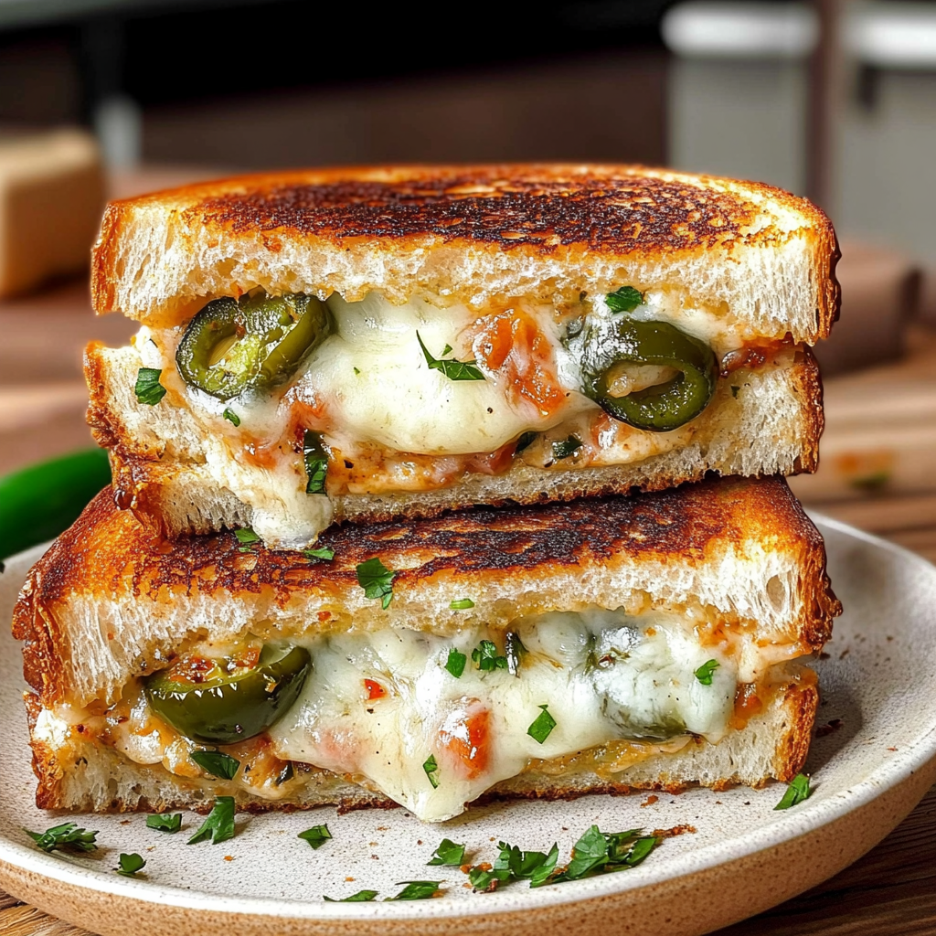 Amazing Roasted Jalapeno Popper Grilled Cheese Delight
