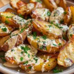 Amazing Roasted Potatoes in a Melted Goat Cheese Dressing
