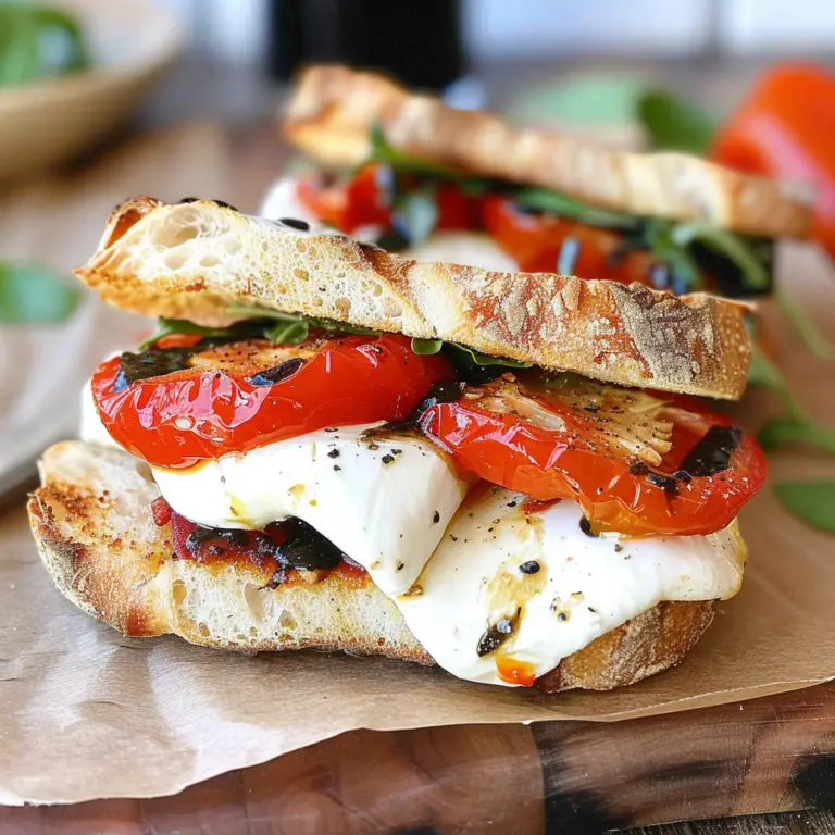 Amazing Roasted Pepper and Mozzarella Sandwich Delight