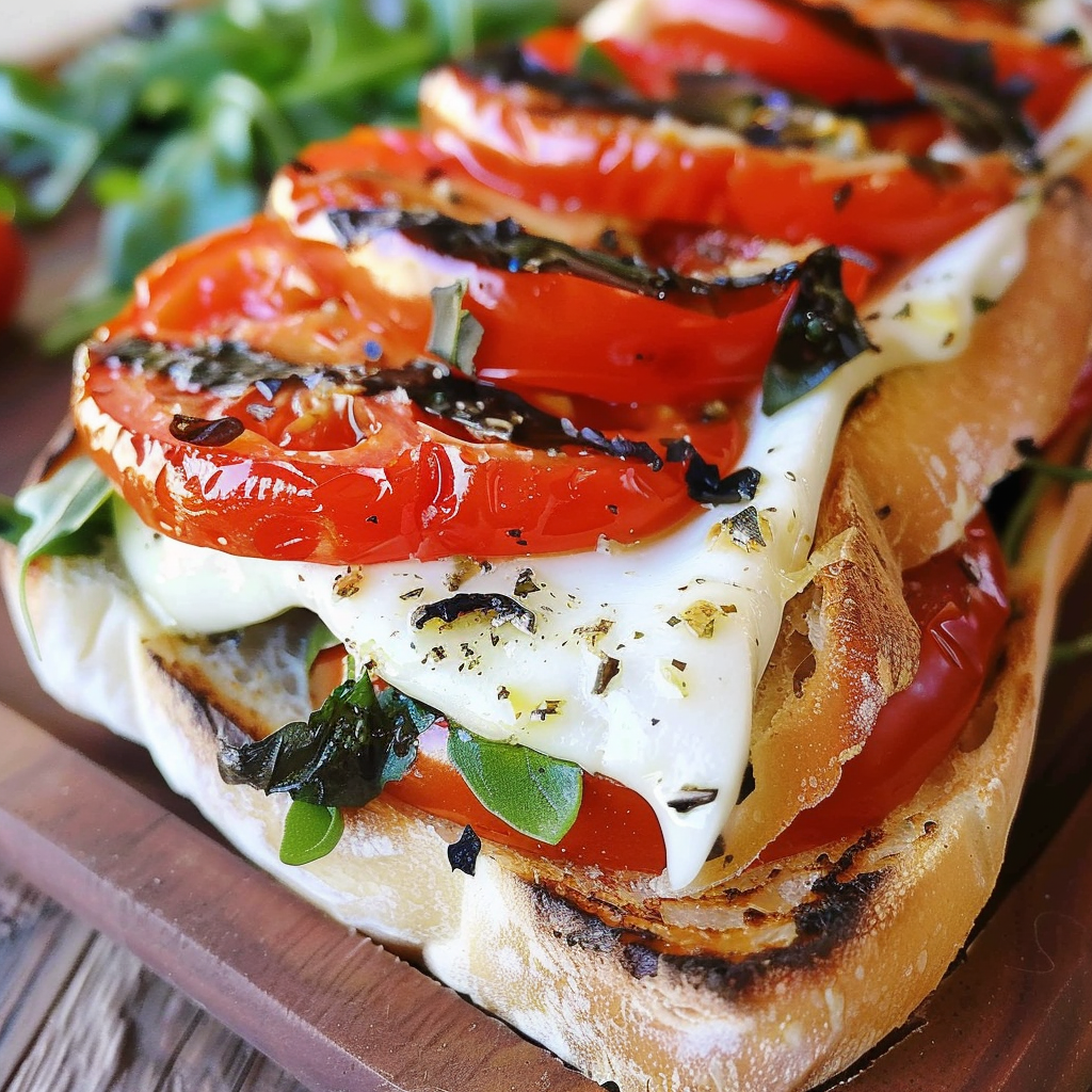 Roasted pepper and mozzarella sandwich