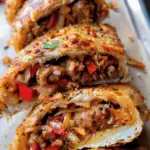 Amazing Sausage, Pepper and Onion Stromboli Delight