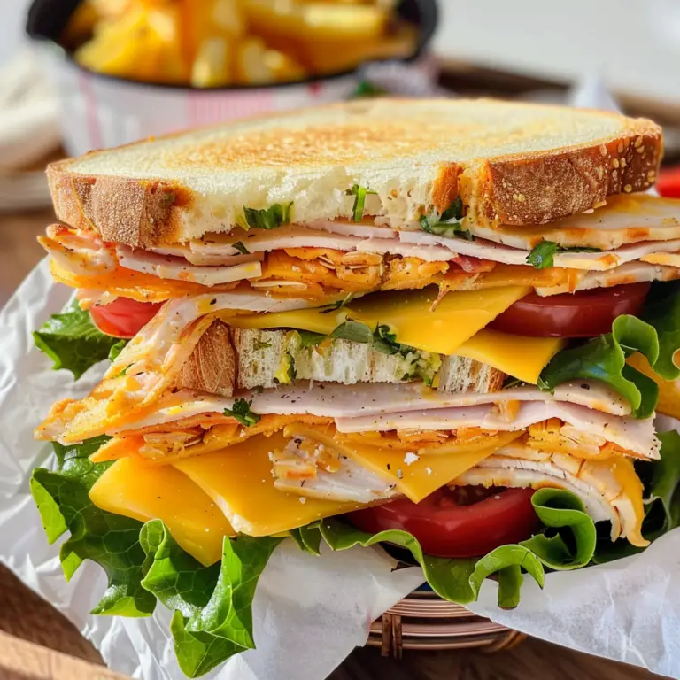 Amazing Smoked Turkey and Cheddar Sandwich Delight
