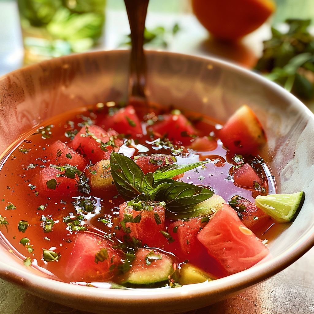 Spicy watermelon gazpacho