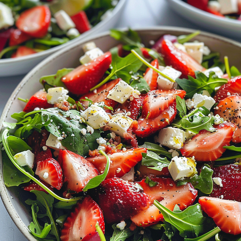 Amazing Strawberry Arugula Salad with Feta Delight