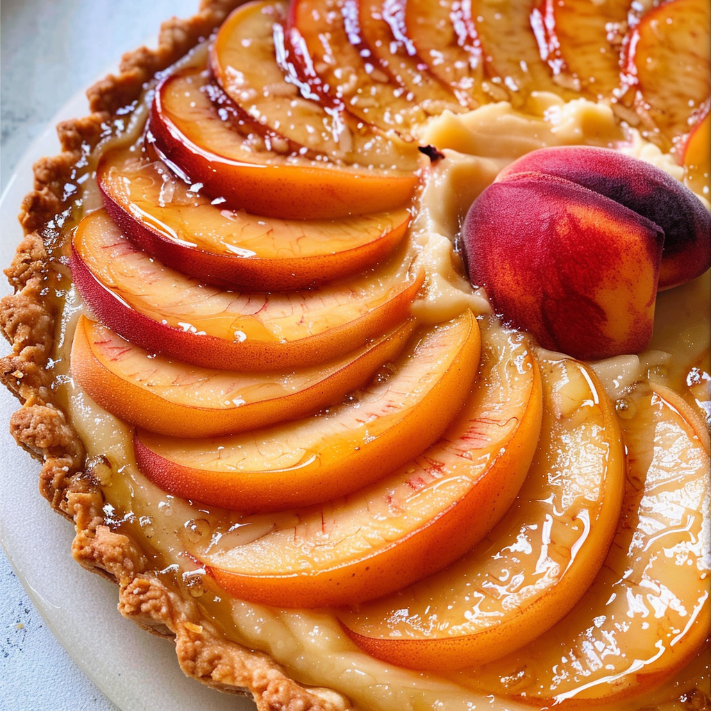 Amazing Sweet Peach Tart with Almond Cream Delight