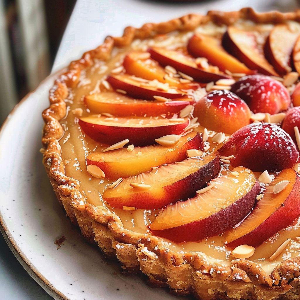 Sweet Peach Tart with Almond Cream