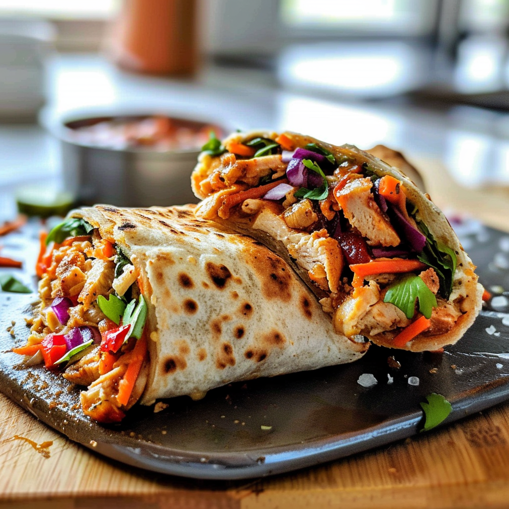 Sweet chili chicken wrap sandwich