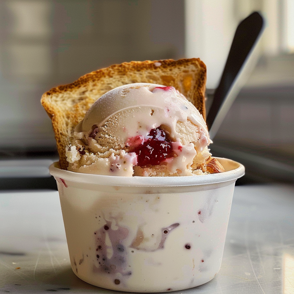Amazing Toast and Jam Ice Cream for Delicious Nostalgic