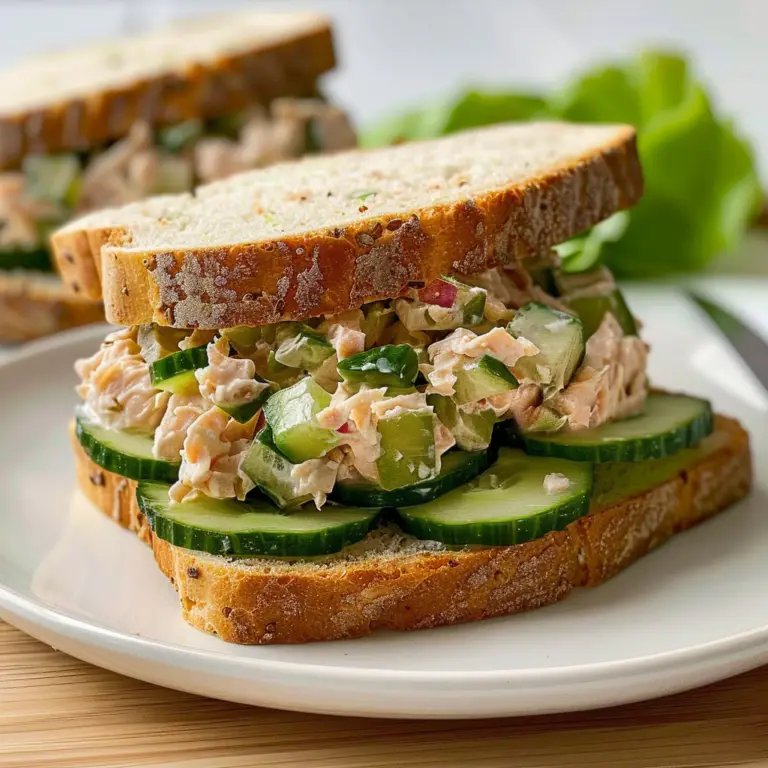 Amazing Tuna Salad Sandwich with Cucumbers for Delicious Flavor