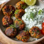 Amazing Baked Greek Lentil Meatballs with Tzatziki Delight