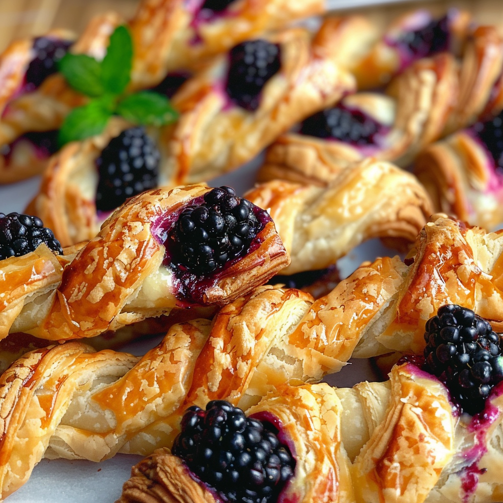 Amazing Blackberry Goat Cheese Puff Pastry Twists Delight