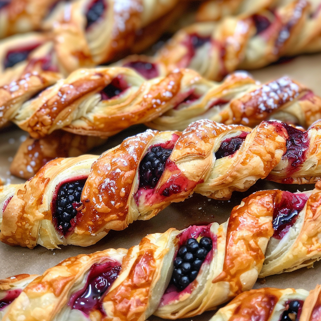 Blackberry Goat Cheese Puff Pastry Twists