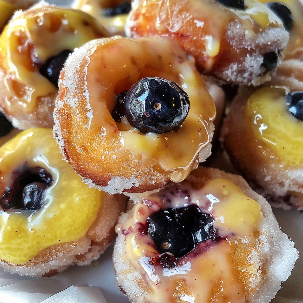 Blueberry Lemon Curd Donut Holes