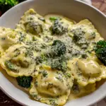 Amazing Creamy Date Night Broccoli Alfredo Ravioli Delight