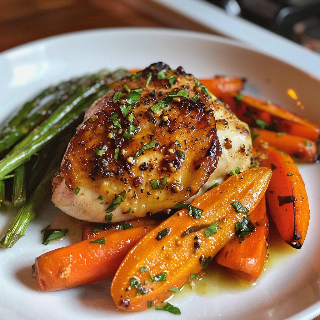 Garlic Herb Chicken with Caramelized Carrots