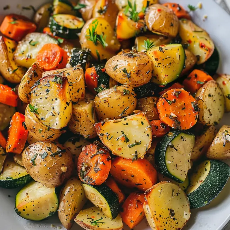 Amazing Garlic Herb Roasted Potatoes Carrots and Zucchini