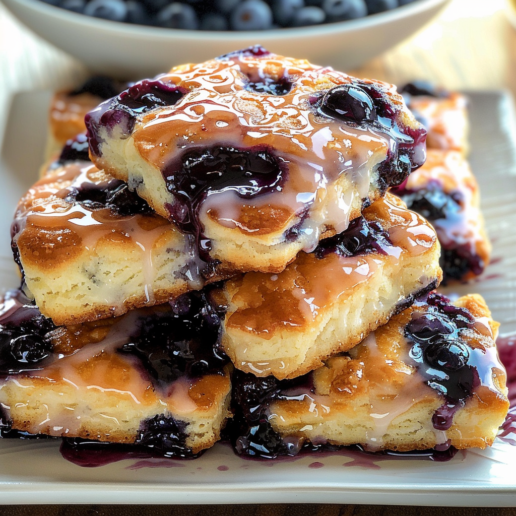 Glazed Blueberry Butter Swim Biscuits