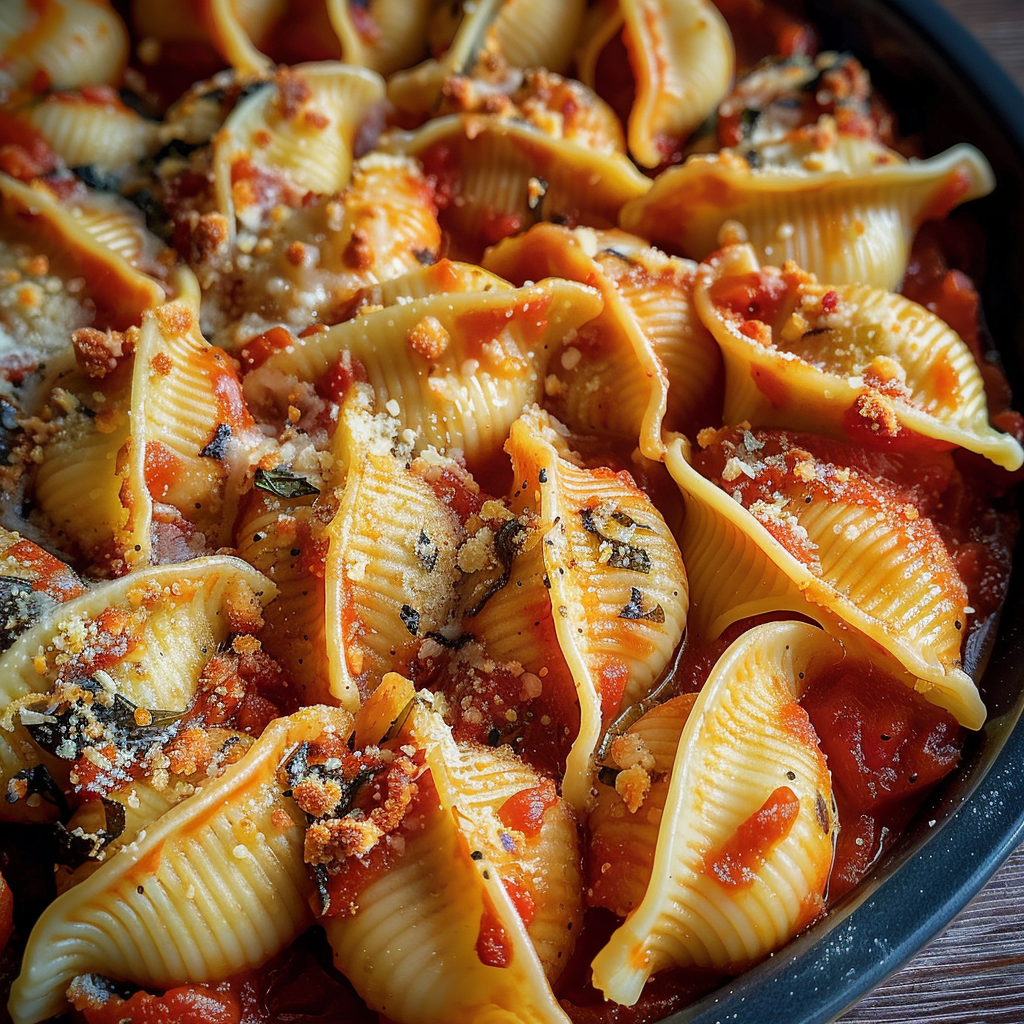 Pasta shells with tomato sauce