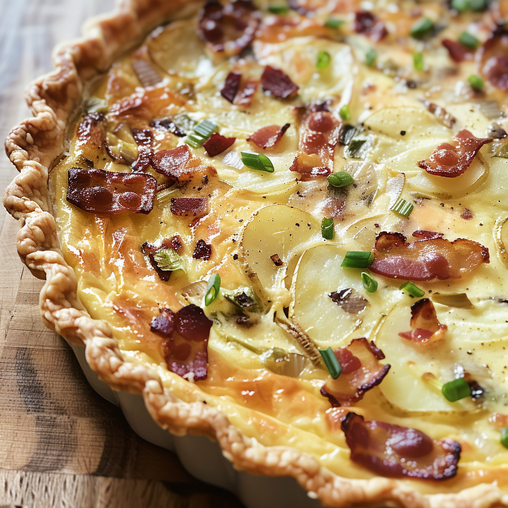 Potato, Bacon and Green Onion Quiche