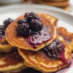 Ricotta Pancakes with Salted Blueberry Butter. - Amazing Ricotta Pancakes with Salted Blueberry Butter Delight