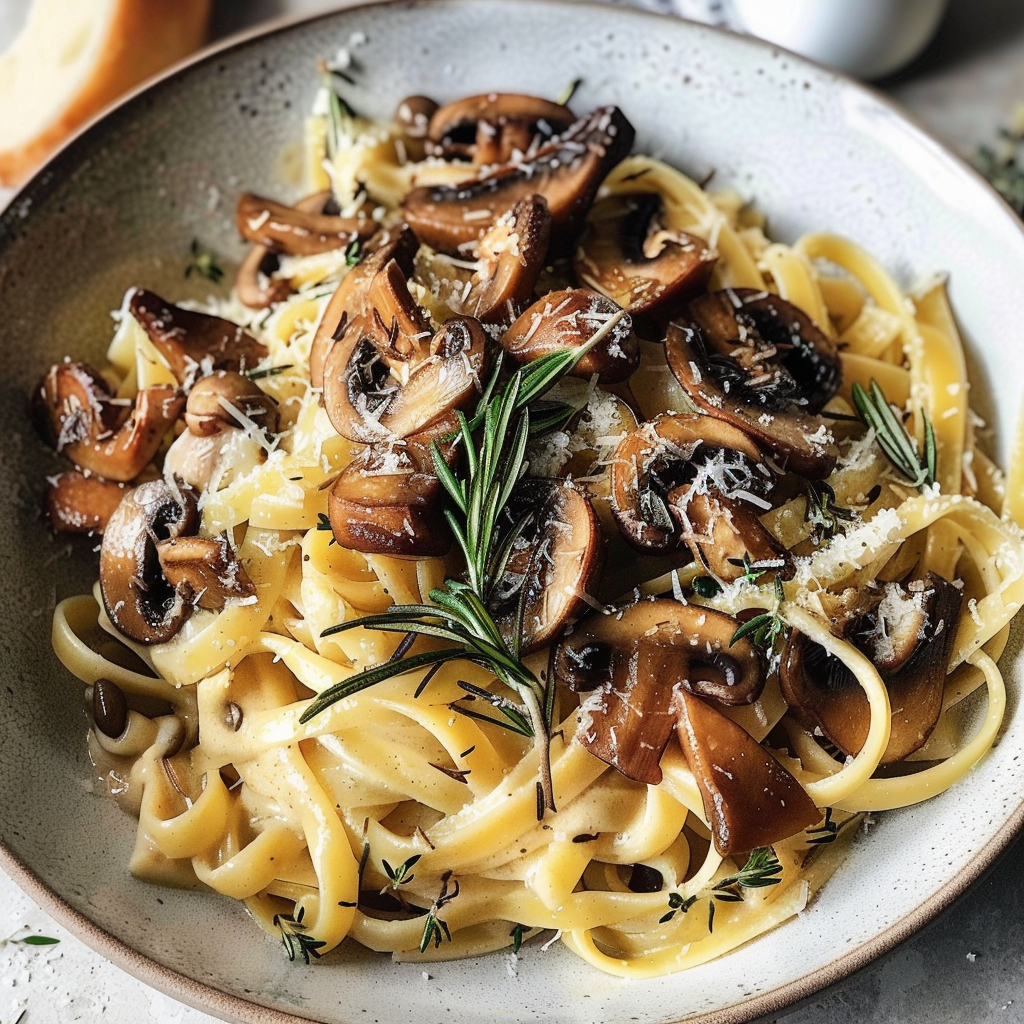 Rosemary Honey Butter Pasta with Crispy Mushrooms