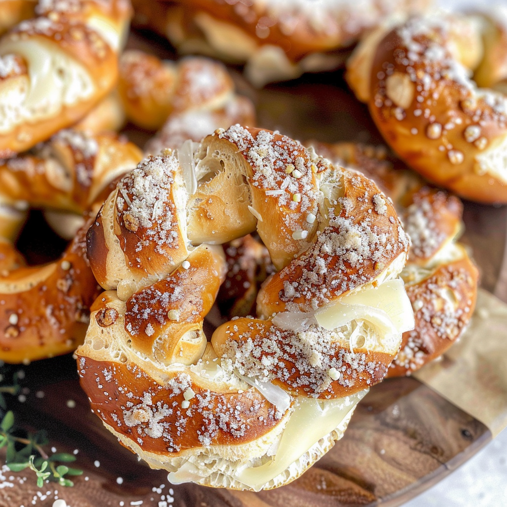 Soft Pretzels with Parmesan and Hard Cider Cheese