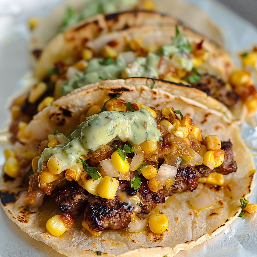 Street Corn Smash Burger Tacos