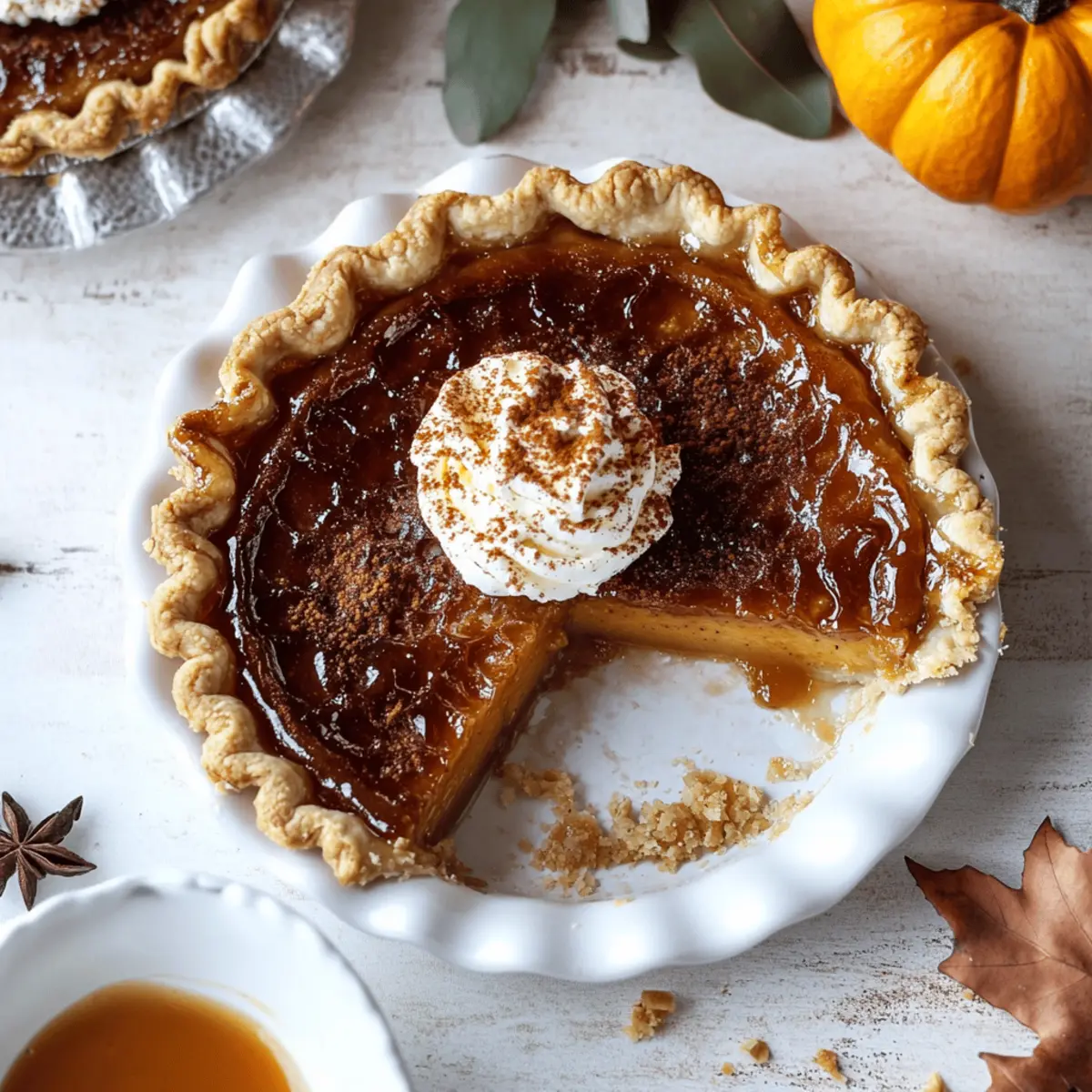 Delicious Pumpkin Pie Brûlée with Bourbon Vanilla Whipped Cream