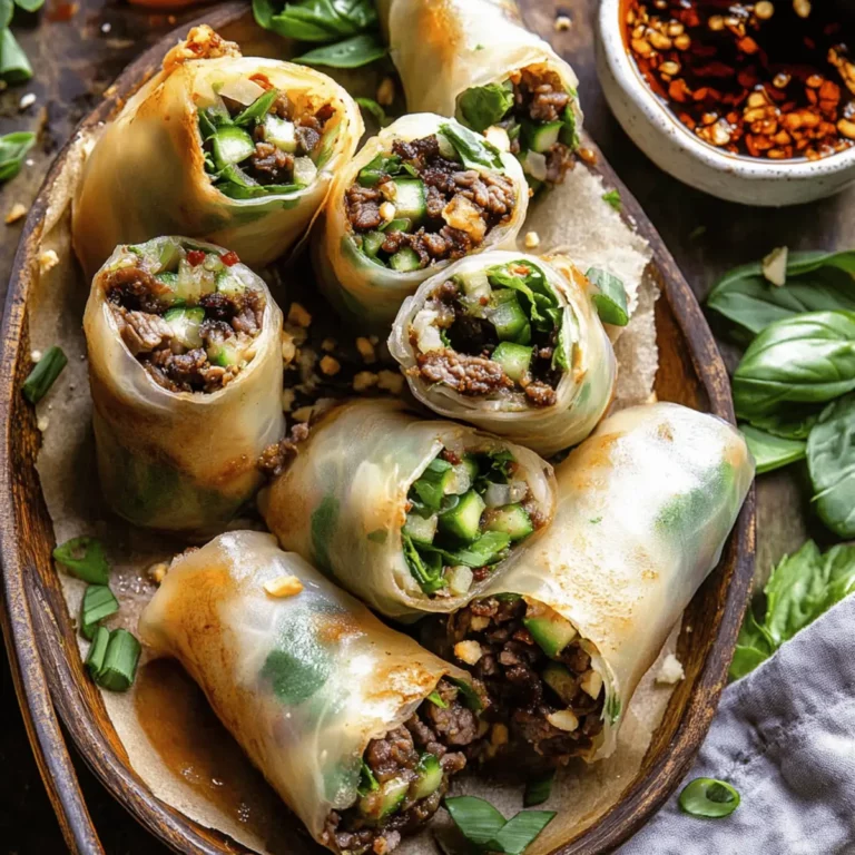 20 Minute Thai Basil Beef Rolls