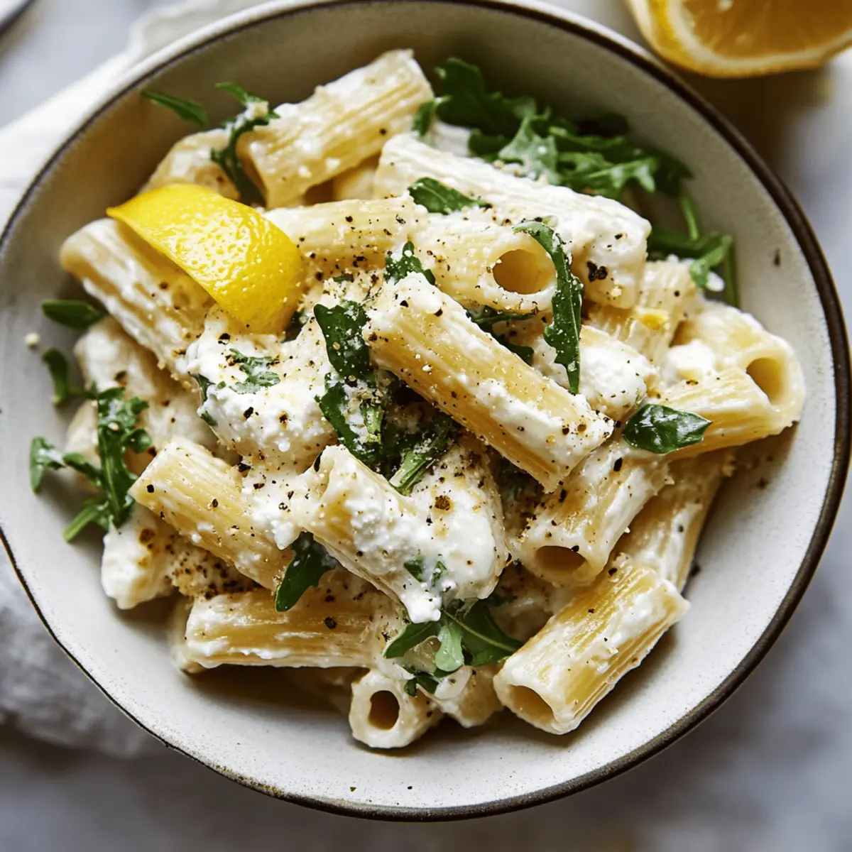 Lemon Ricotta Pasta with Arugula: Creamy and Refreshing Delight
