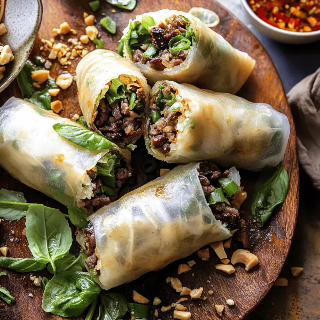Quick & Easy Thai Basil Beef Rolls