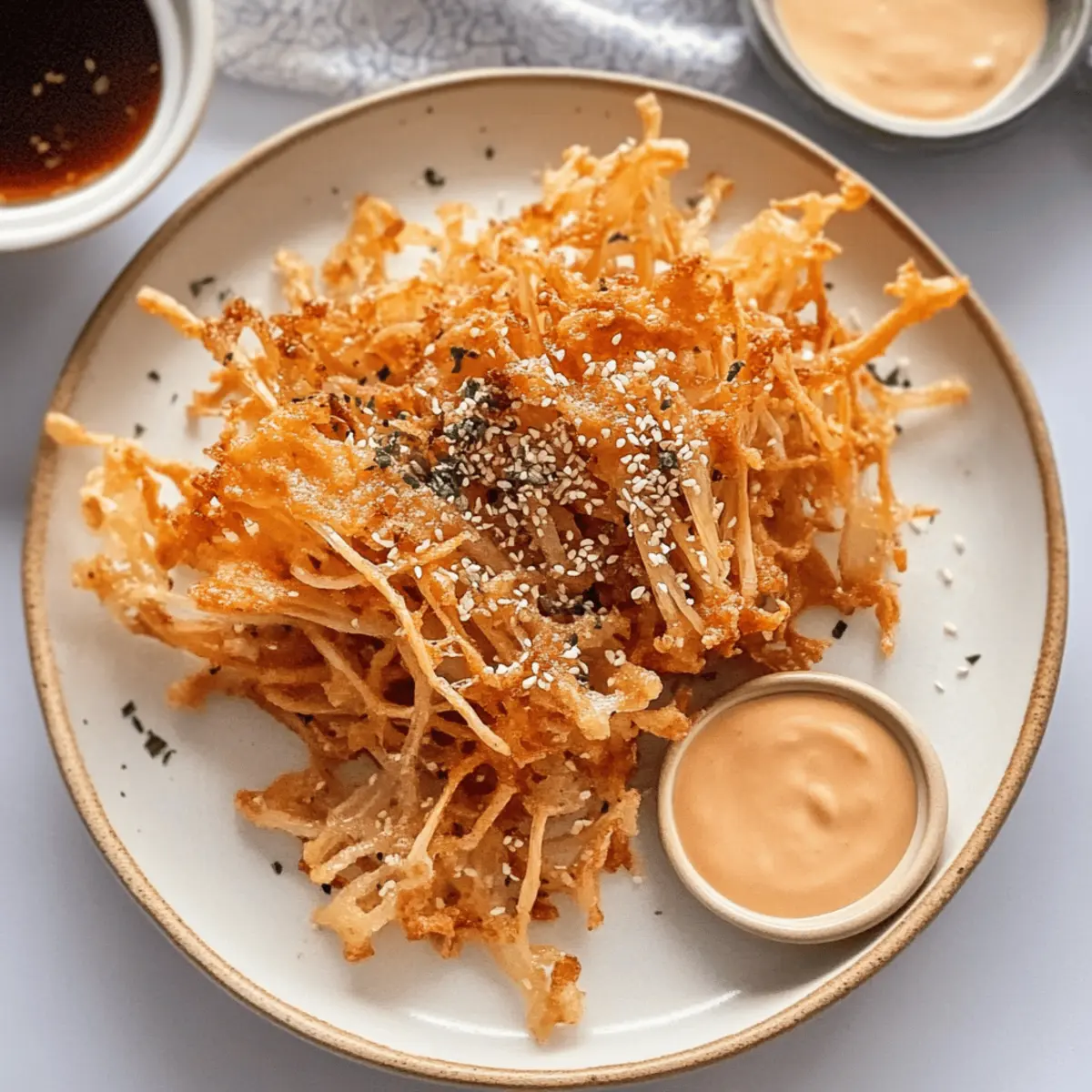 Crispy Fried Enoki Mushrooms with Spicy Mala Seasoning Recipe