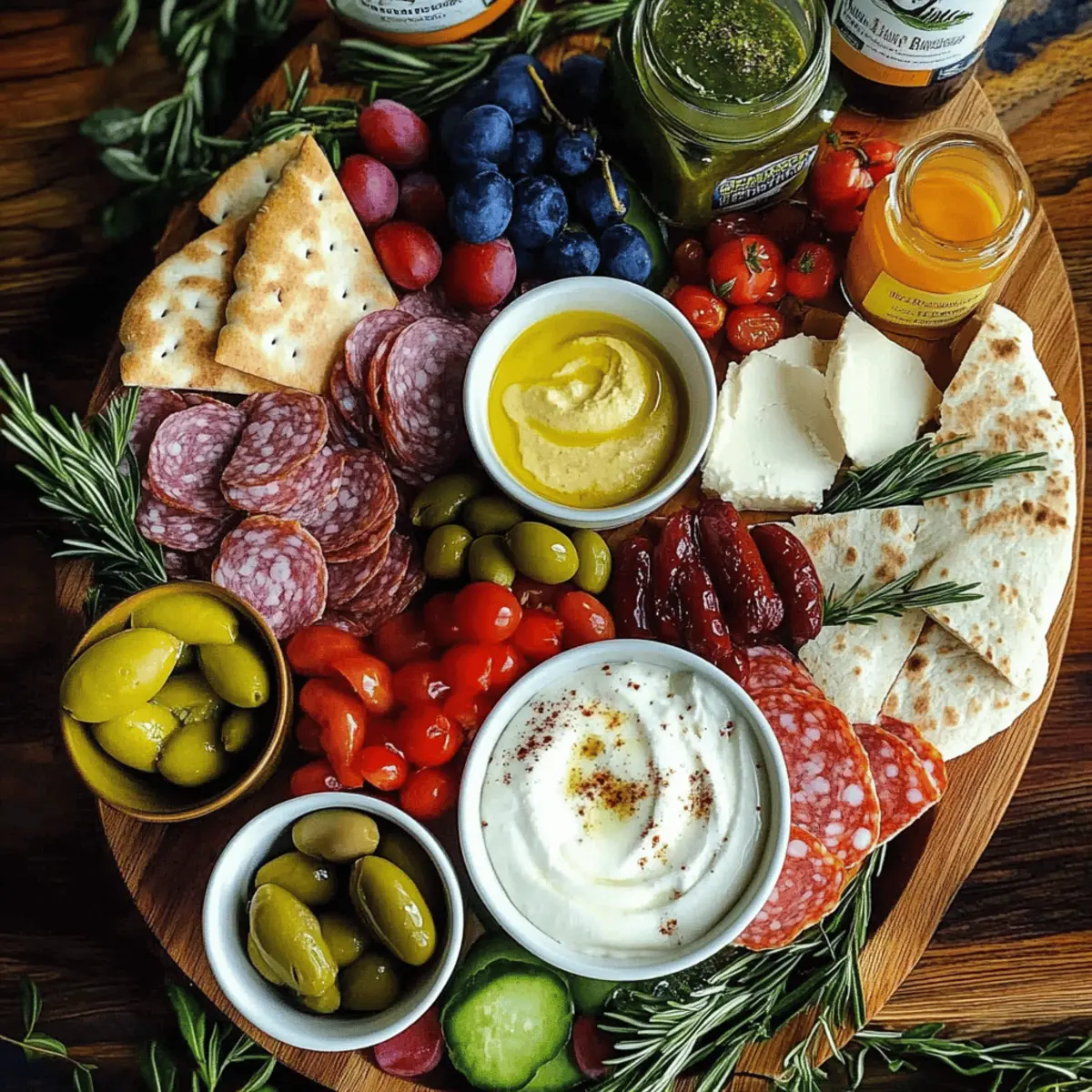 Mediterranean Brunch Boards with Dips and Flatbreads Recipe