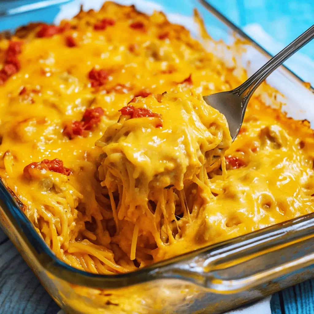 Irresistible Spicy Southern Chicken Spaghetti Casserole