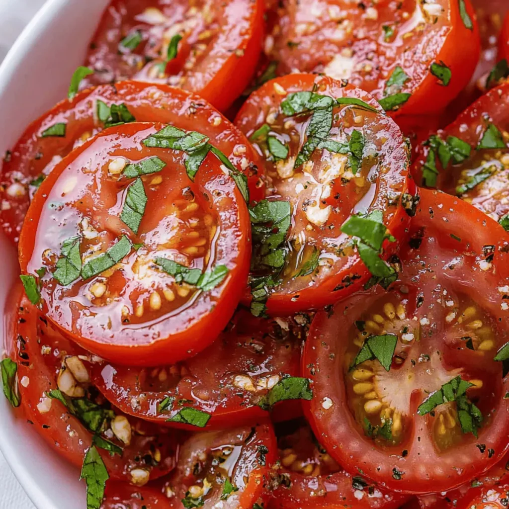 Rachel's FAVORITE Marinated Tomatoes
